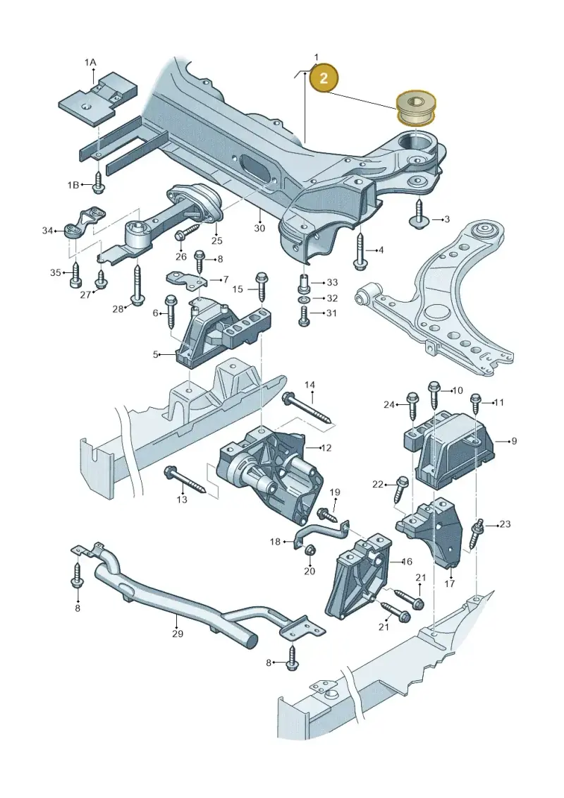 1J0199429 — Audi A3/S3/QUATTRO (2000-2003) diagram 194199200, position 2