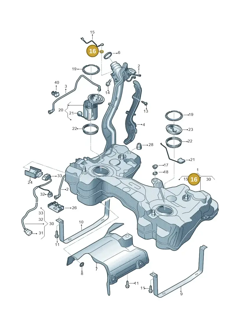 1J0201048C — Audi TTRS Coupe (2016-2023) diagram 898201200, position 16