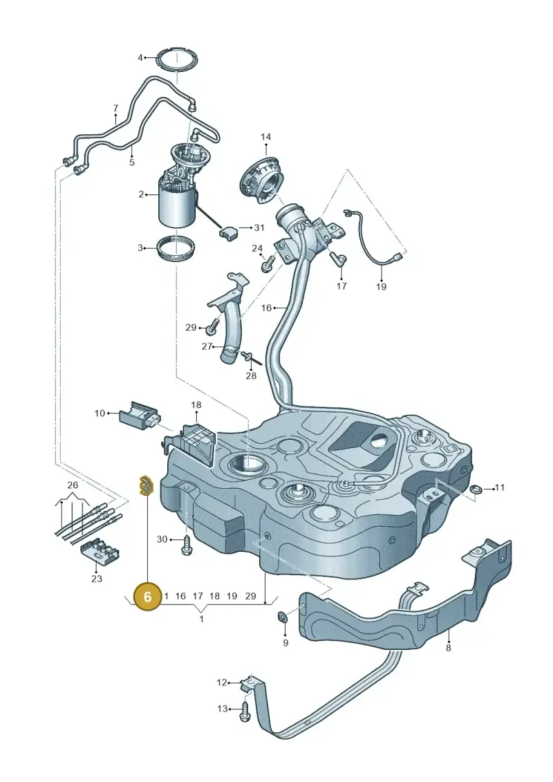 1J0201270A — Audi TTS Coupe 2.0 (2014-2023) diagram 850201150, position 6