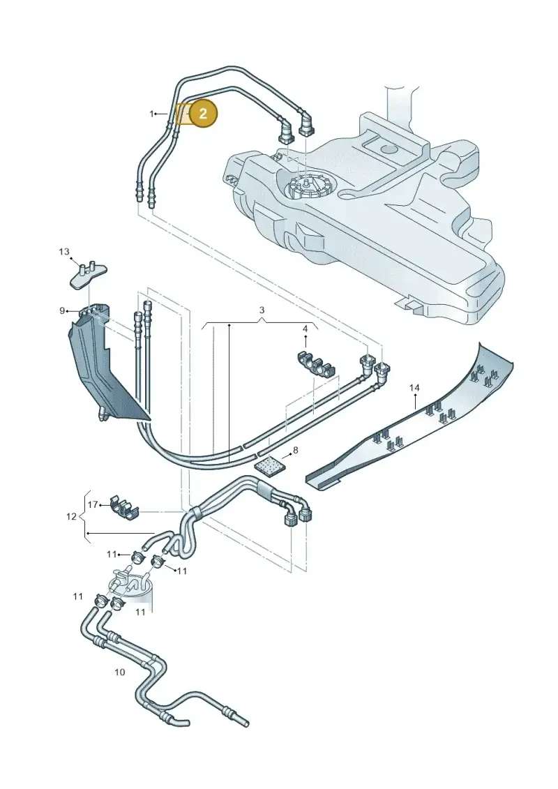 1J0201294C — Audi A3/S3/QUATTRO (2000-2003) diagram 194201250, position 2