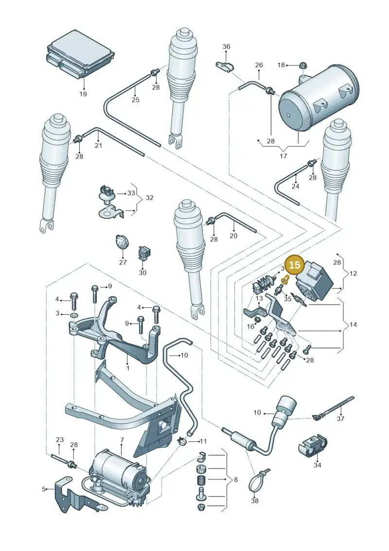 1J0201969 — Audi A8/S8/qu. lang    08> (2007-) diagram 291616300, position 15