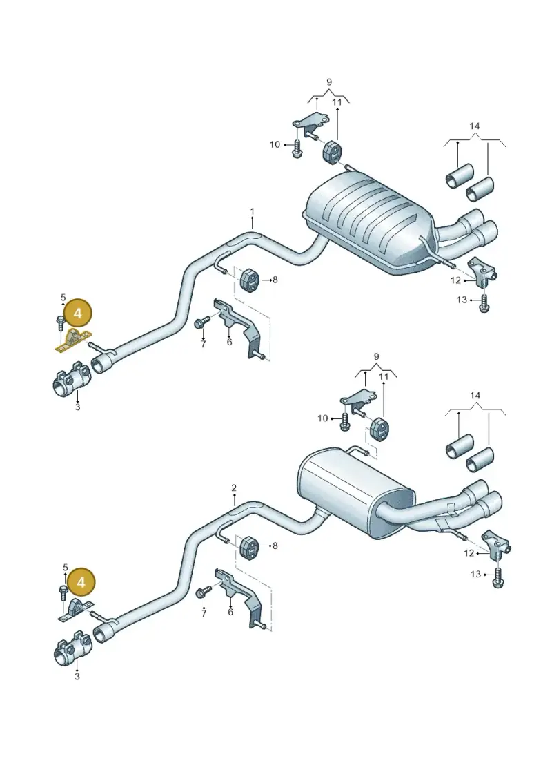 1J0253144G — Audi Q3 2.0 TDI (2014-2019) diagram 728253900, position 4