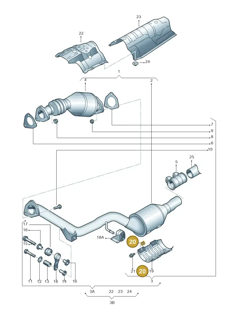 1J0253270A — Audi A4/S4/Av./qu.     05> (2005-) diagram 249097100, position 20