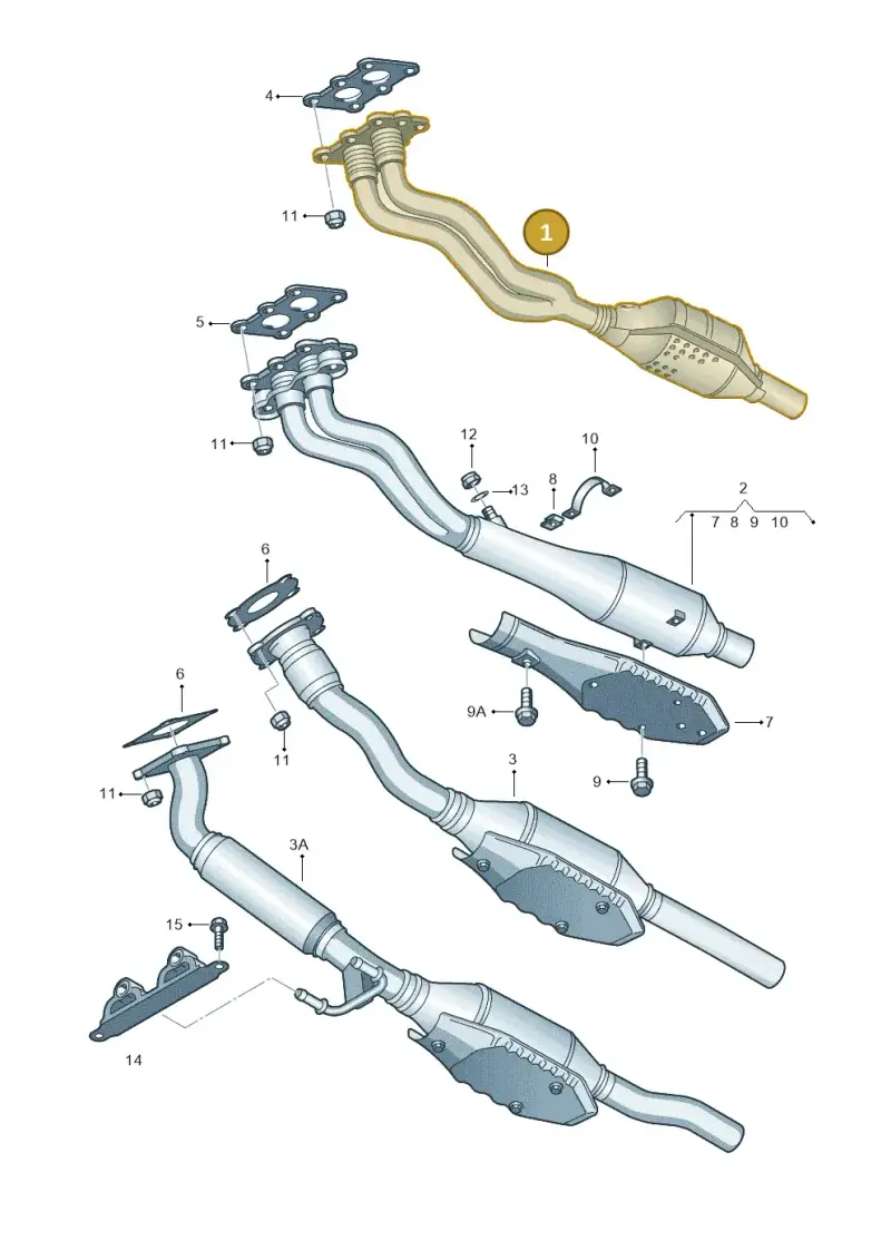 1J0254502RX — Audi A3/S3/QUATTRO (2000-2003) diagram 194253550, position 1
