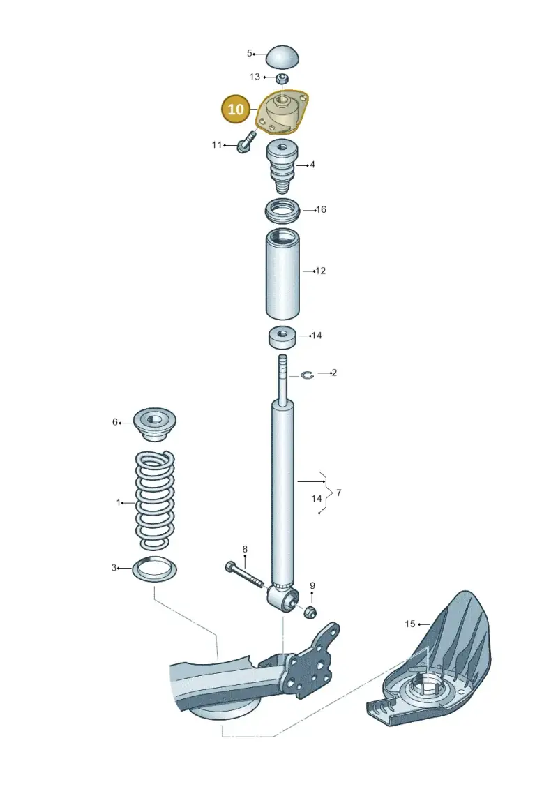 1J0513353D — Audi A1 Sportback (2014-2018) diagram 672511000, position 10