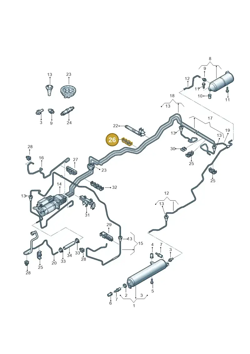 1J0611797A — Audi Q7 qu. 3.0 TDI (2009-2015) diagram 493616350, position 26