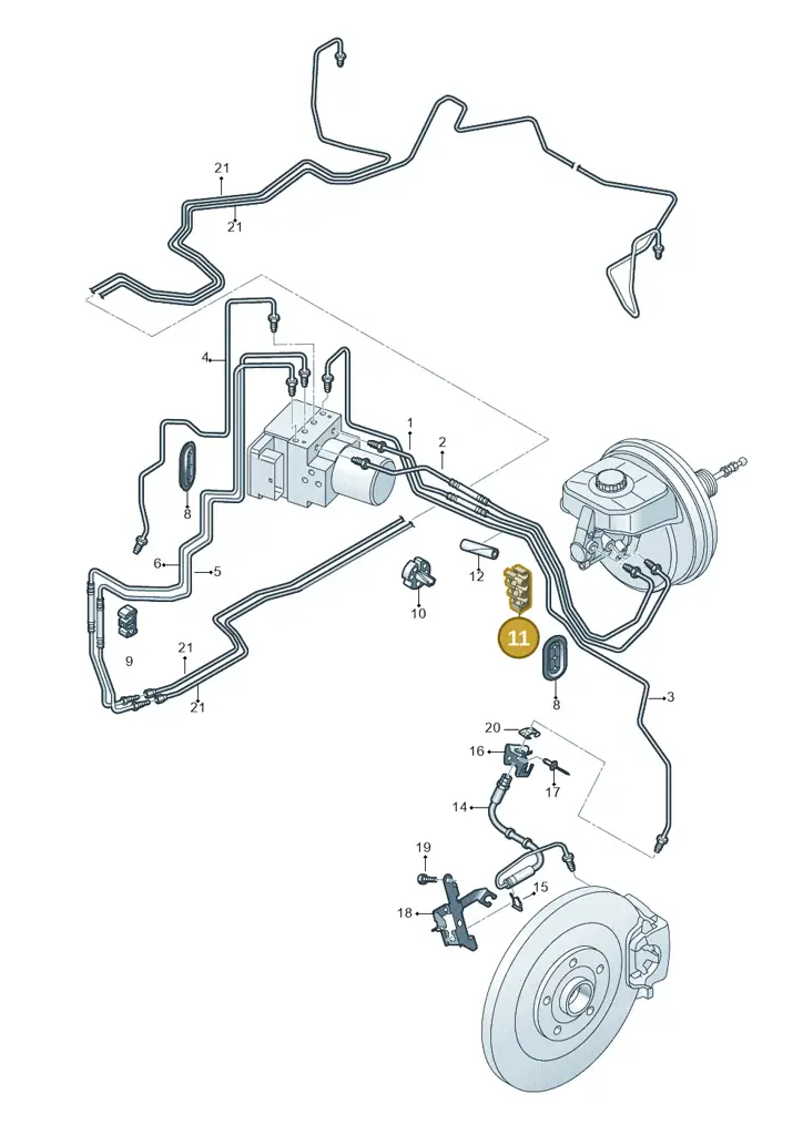 1J0611797E — Audi A8L (2017-2022) diagram 838611200, position 11