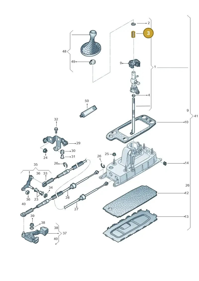 1J0711197A — Audi A1 Sportback (2014-2018) diagram 708711400, position 3