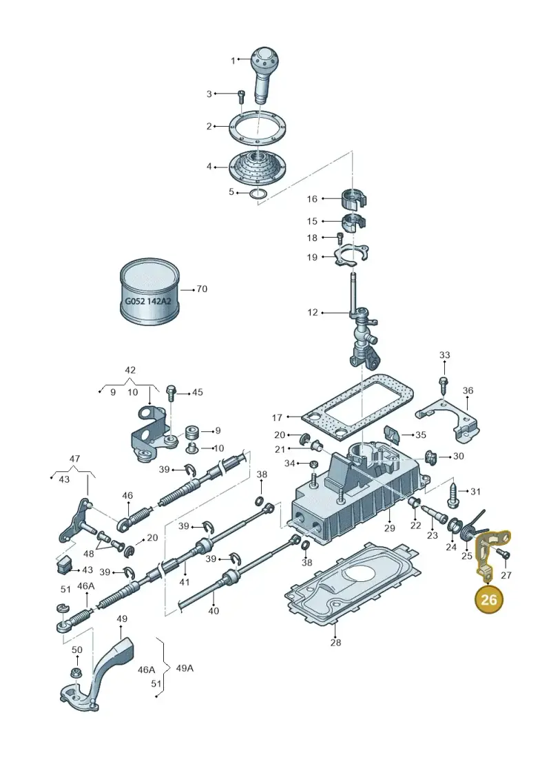 1J0711611A — Audi TT Coupe/Roadster (2002-2006) diagram 229711300, position 26