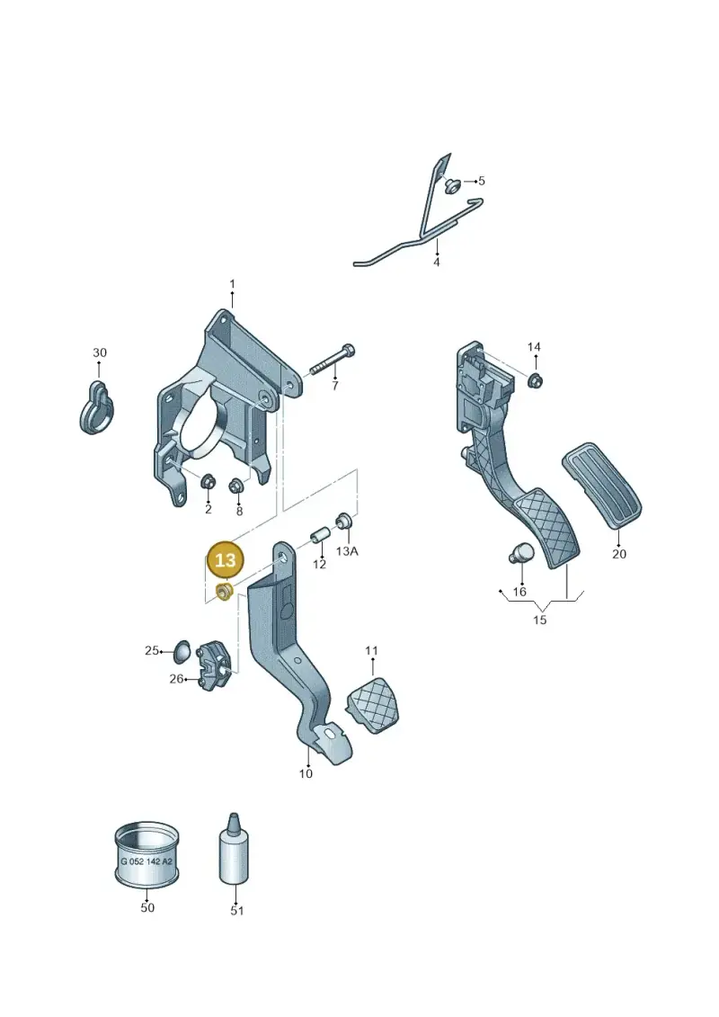 1J0721153 — Audi A1 Sportback (2010-2015) diagram 672721700, position 13