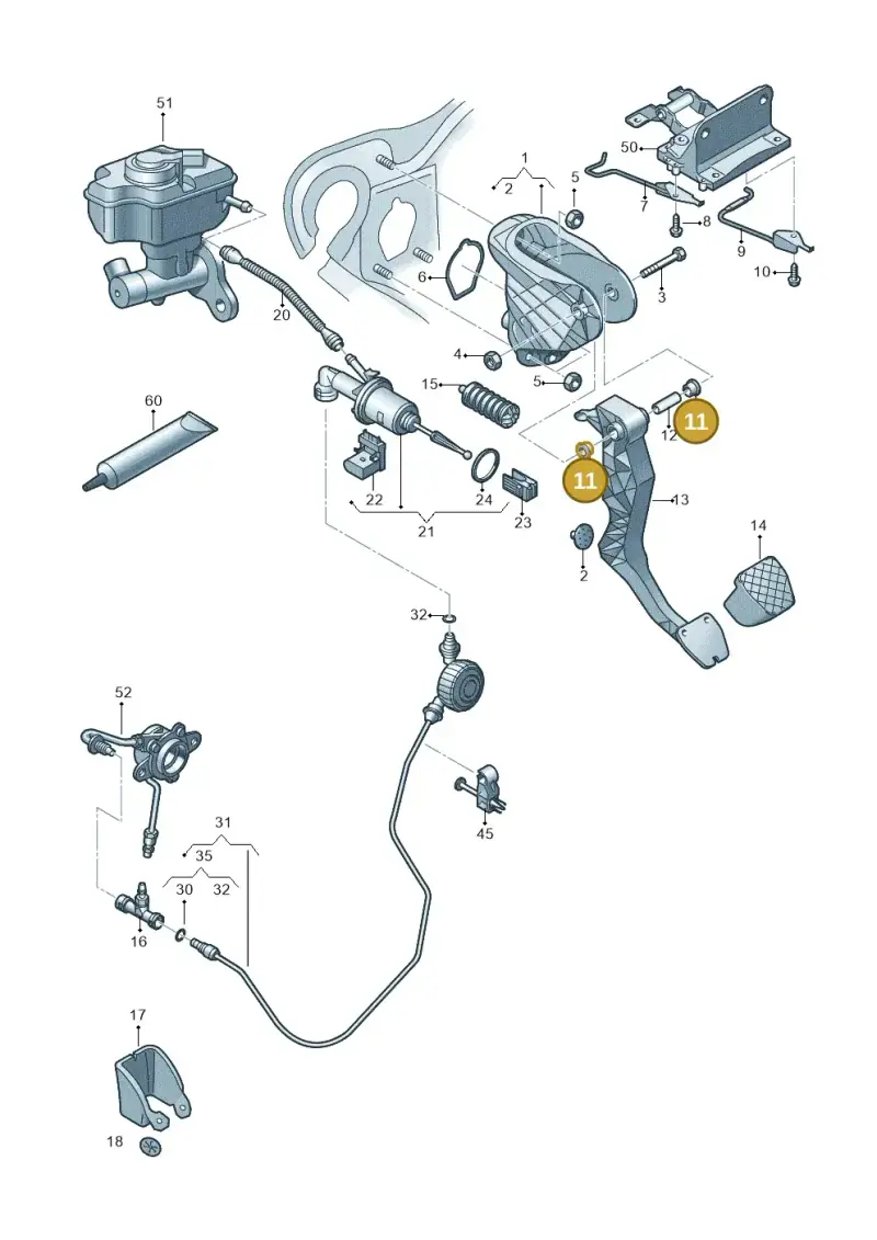 1J0721153A — Audi Q3 2.0 TDI (2014-2019) diagram 855721250, position 11