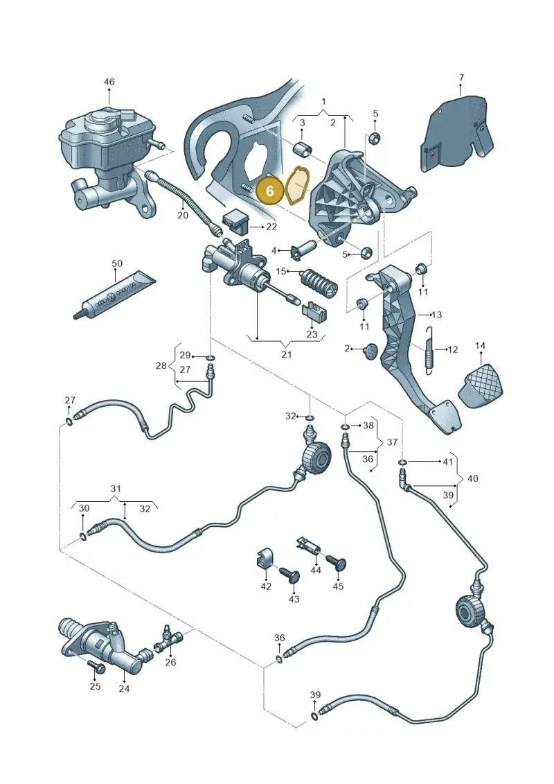 1J0721410 — Audi A1 Sportback (2010-2015) diagram 708721250, position 6