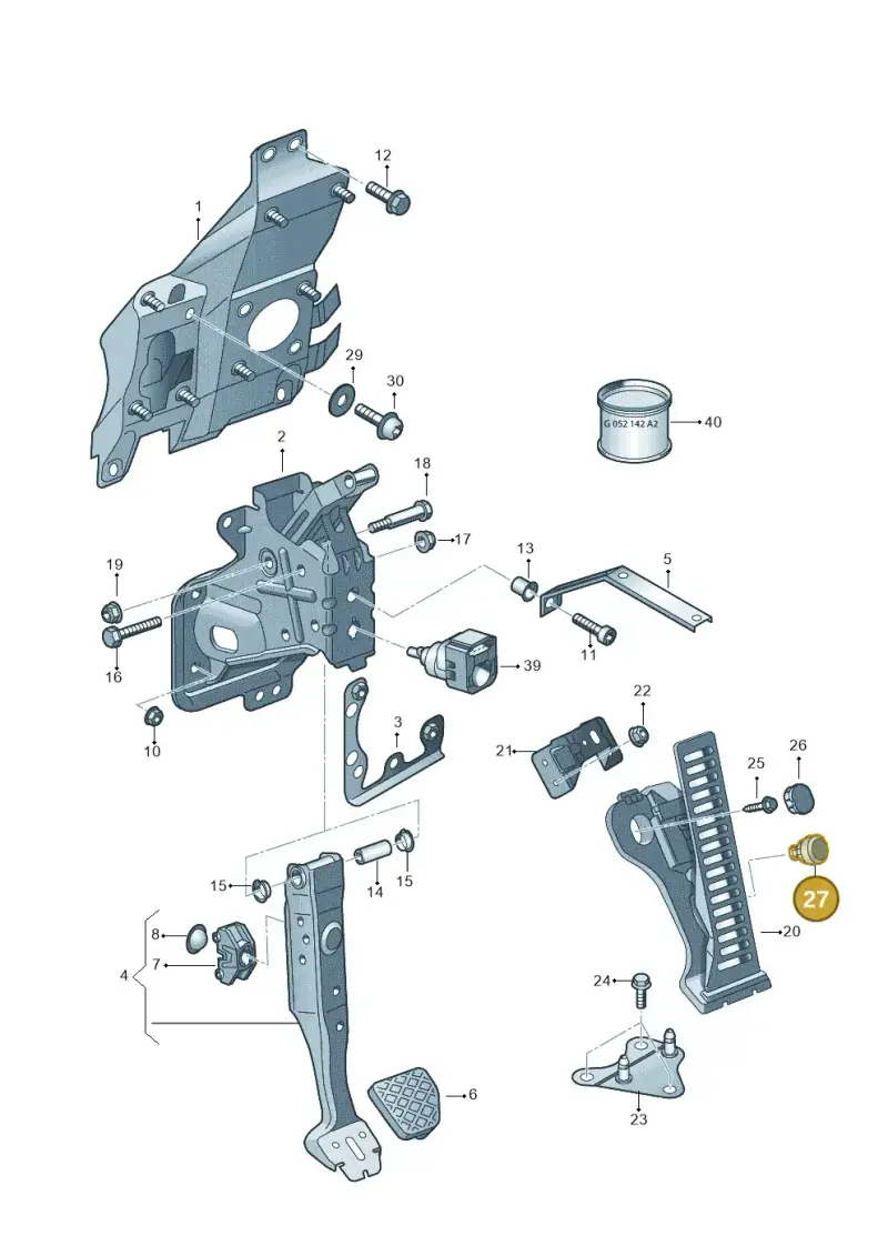 1J0723549B — Audi R8 qu. 5.2 (2012-2015) diagram 618721600, position 27