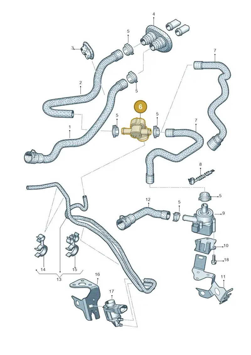 1J0819809 — Audi A4 Av. Allroad (2008-2016) diagram 620819450, position 6