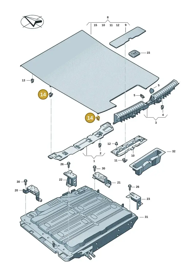 1J0858137B — Audi A5 Limo 2.0 (2024-) diagram 8wh863850, position 14