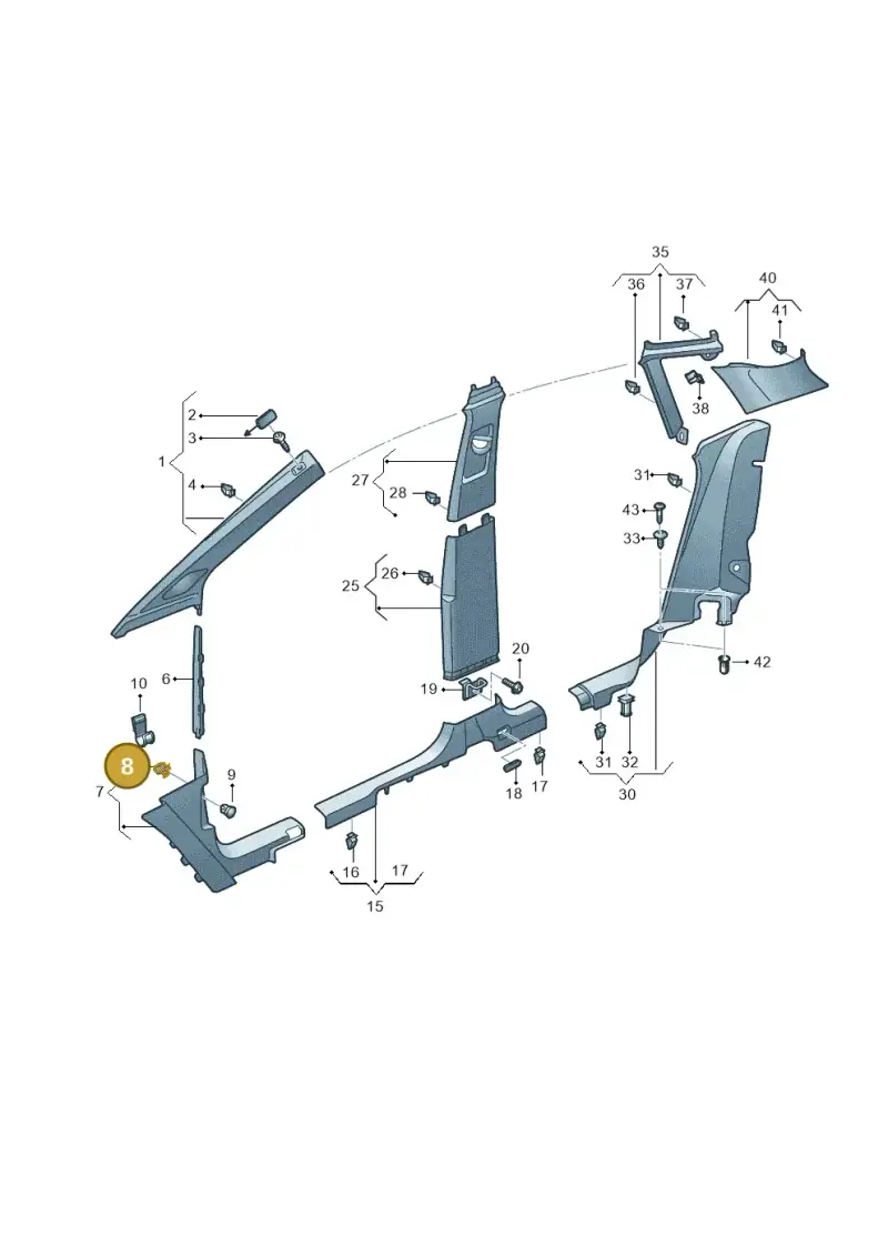 1J0863265A — Audi Q4 Sportback (2021-2022) diagram 89a867650, position 8