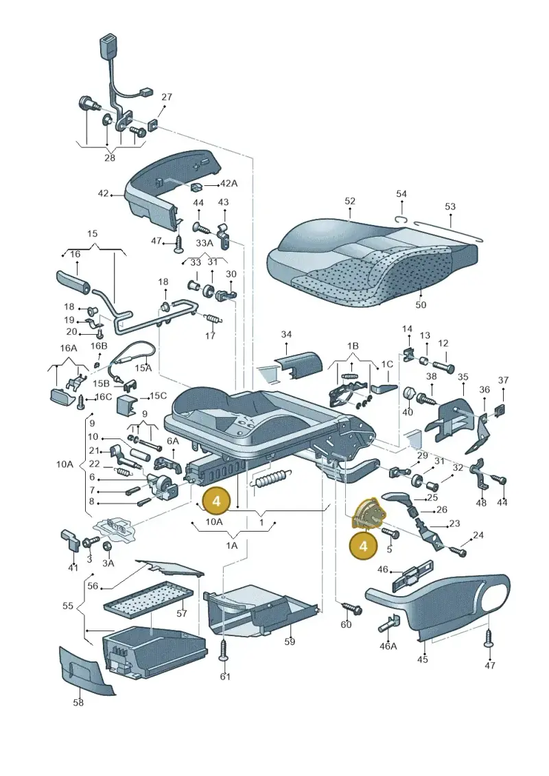 1J0881054D — Audi A3/S3/QUATTRO (2000-2003) diagram 201881000, position 4