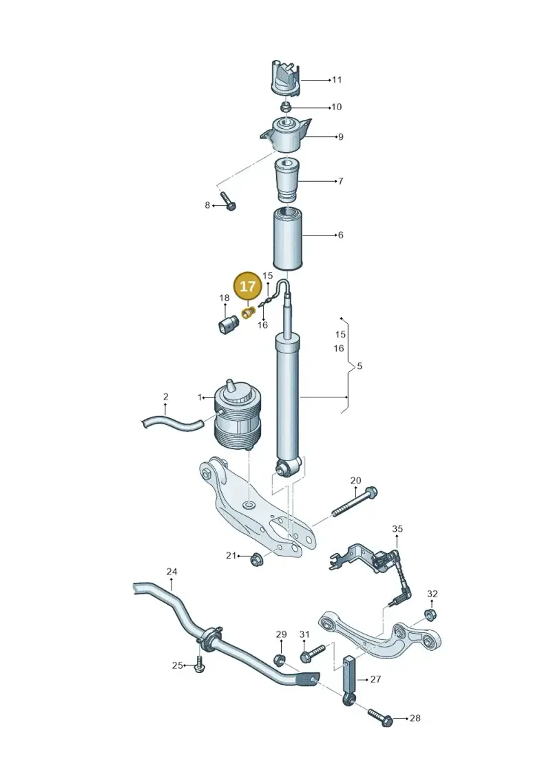 1J0906102 — Audi Q6 e-tron (2023-) diagram 896511150, position 17