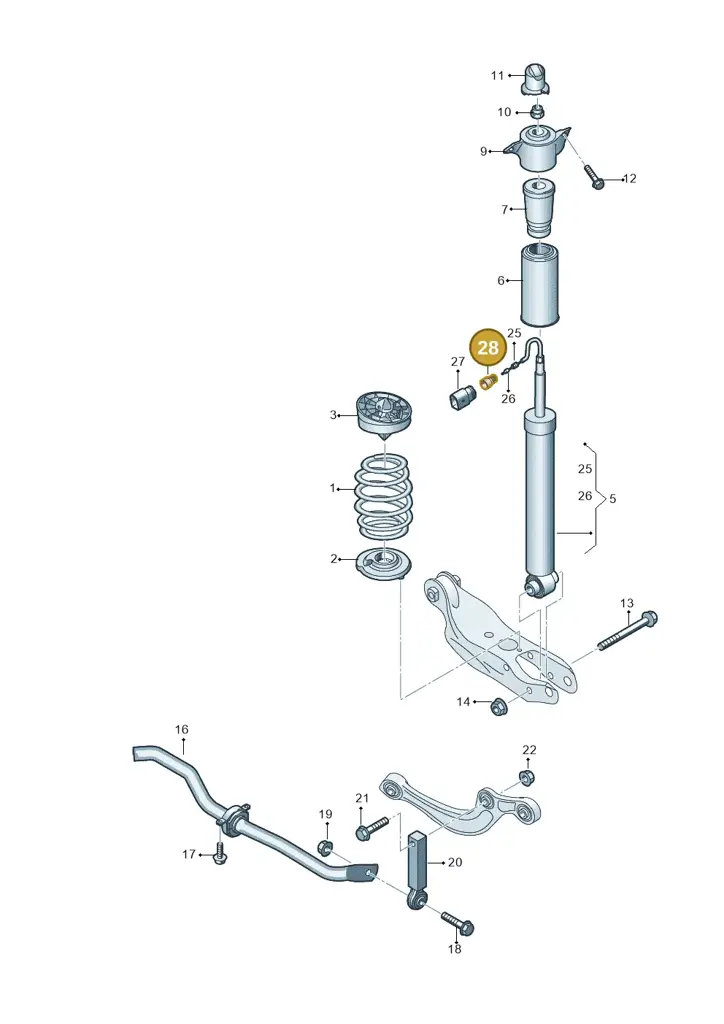 1J0906102 — Audi A5 Limo 2.0 (2024-) diagram 849511040, position 28
