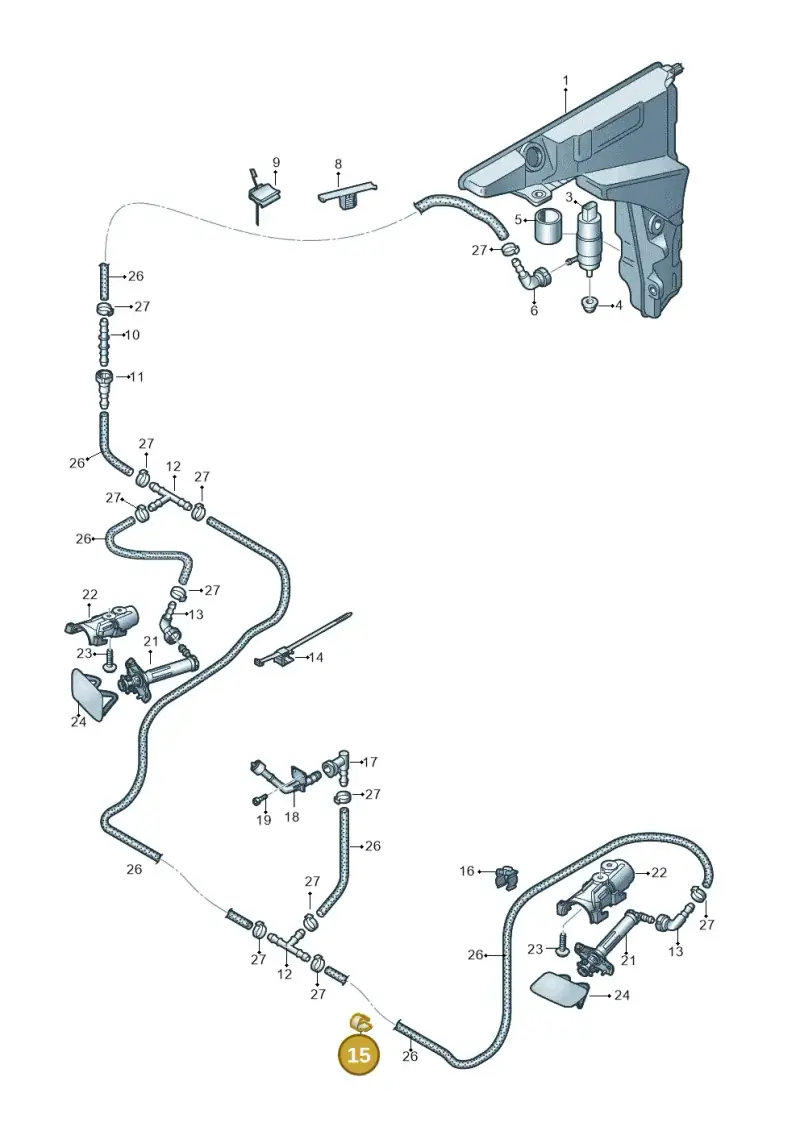 1J0955846 — Audi A6 2.0 (2018-) diagram 430955040, position 15