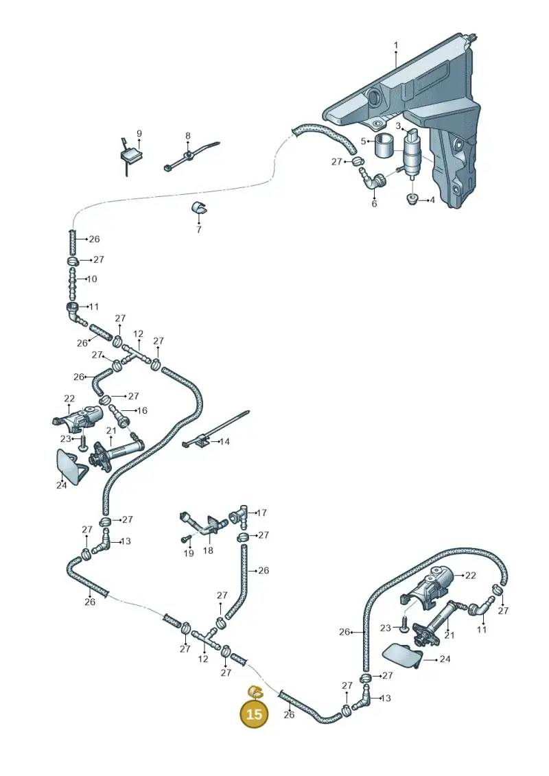 1J0955846 — Audi A7 Sportback (2018-) diagram 435955300, position 15