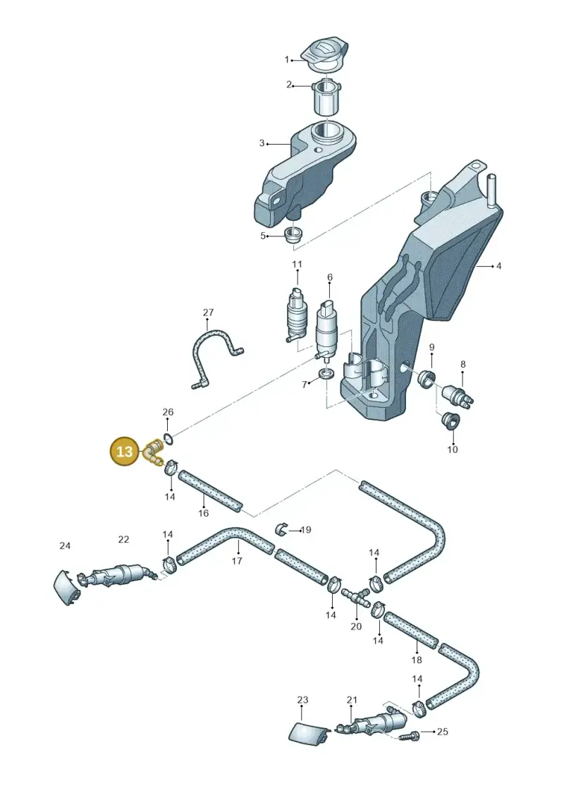 1J0955875C — Audi RS4 Cabrio qu.    08> (2007-) diagram 454955300, position 13
