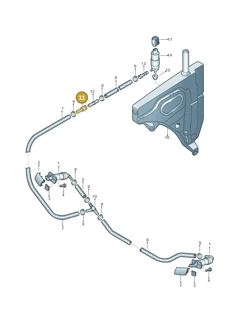1J0955875C — Audi Q7 qu. 3.0 TDI (2009-2015) diagram 493955300, position 11