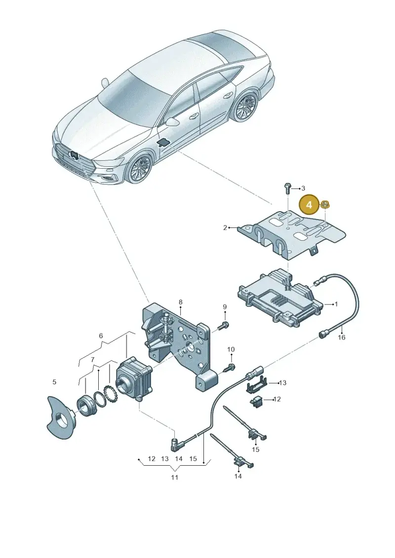 1J0971254B — Audi A7 Sportback (2018-) diagram 435907400, position 4