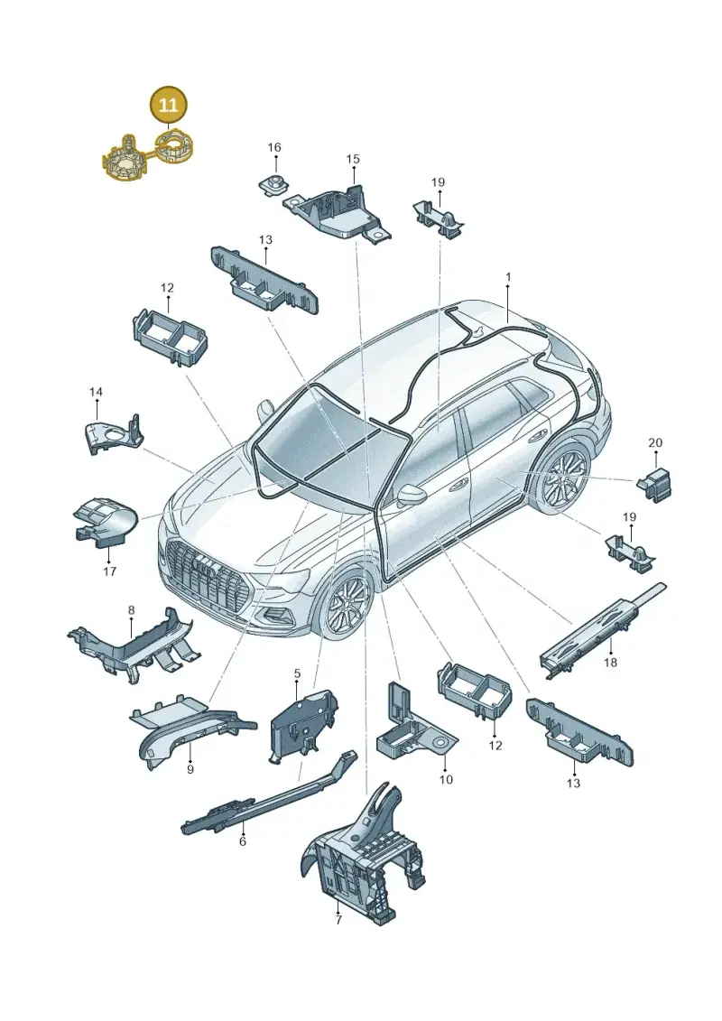 1J0971260E — Audi RSQ3 Sportback (2019-2024) diagram 597971800, position 11
