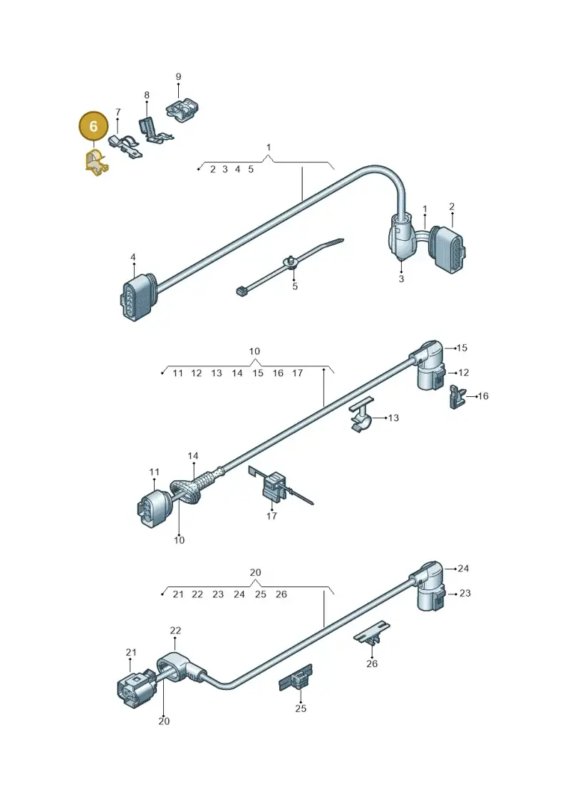 1J0971842 — Audi A3 Sportback (2016-2020) diagram 890972550, position 6