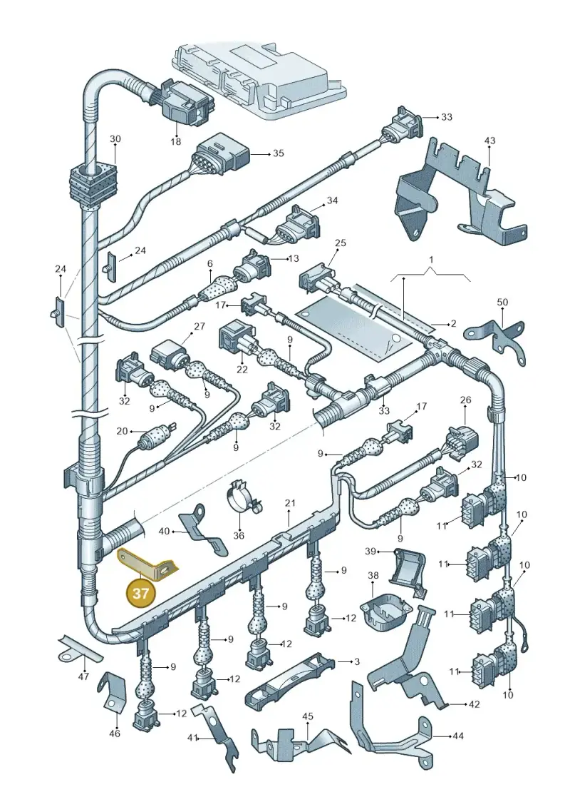 1J0971858A — Audi TT Coupe/Roadster (2002-2006) diagram 229971150, position 37