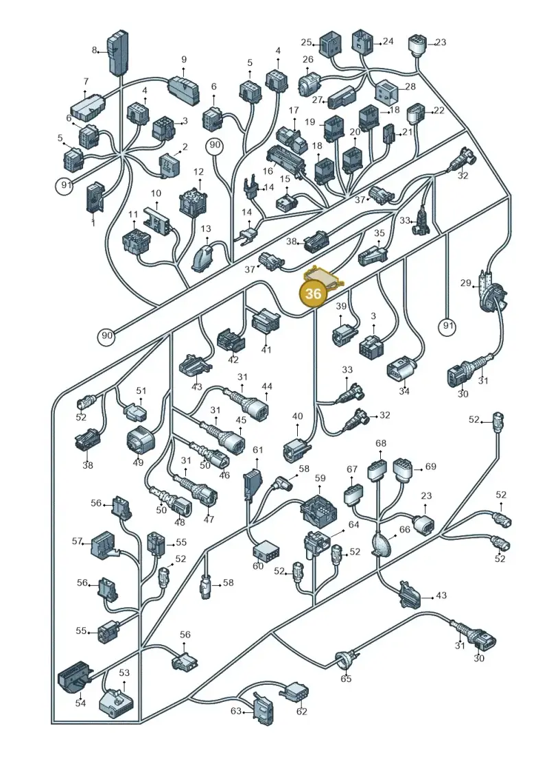 1J0972706 — Audi A5 Cabrio 2.0 (2008-2012) diagram 670971820, position 36