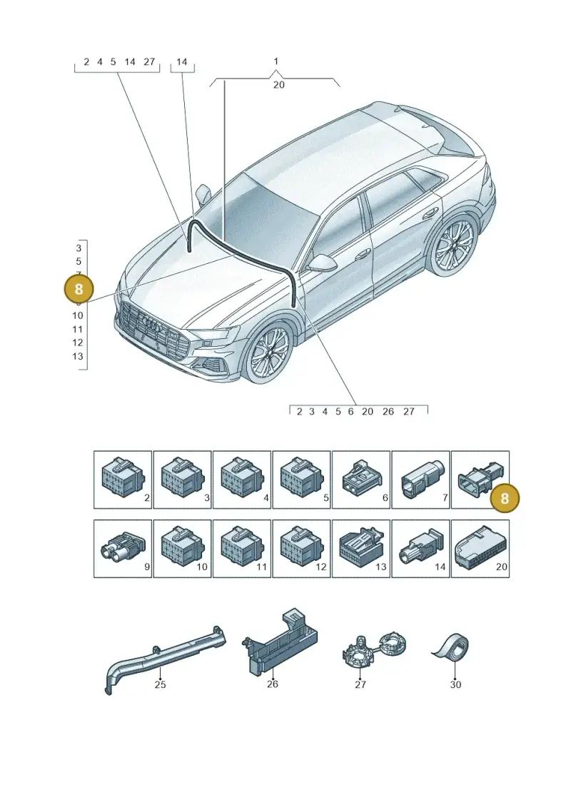 1J0972761 — Audi RS Q8 Quattro (2019-) diagram 429971900, position 8