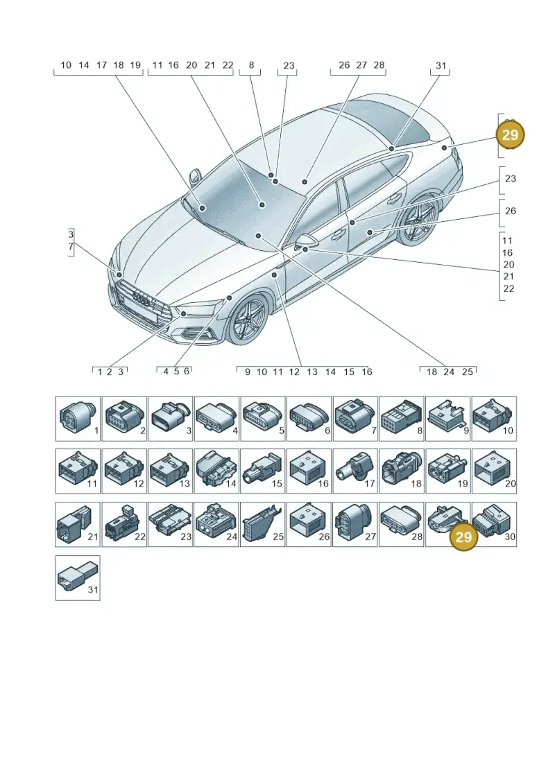 1J0972761 — Audi RS5 Sportback (2017-) diagram 897971790, position 29