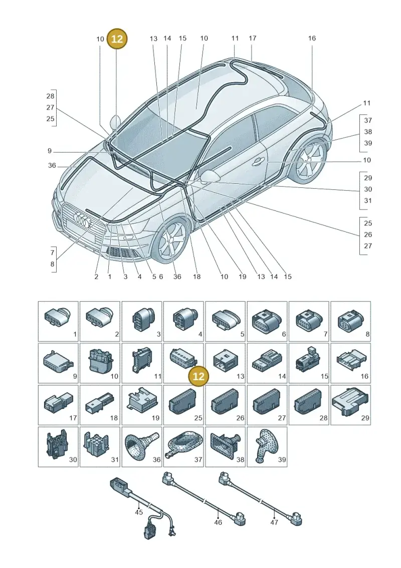 1J0972775 — Audi A1 Sportback (2014-2018) diagram 792971790, position 12