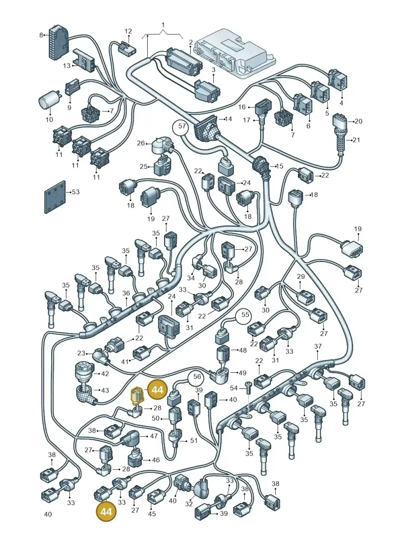 1J0973702C — Audi RS4 Av. qu. 4.2 (2012-2015) diagram 695971610, position 44