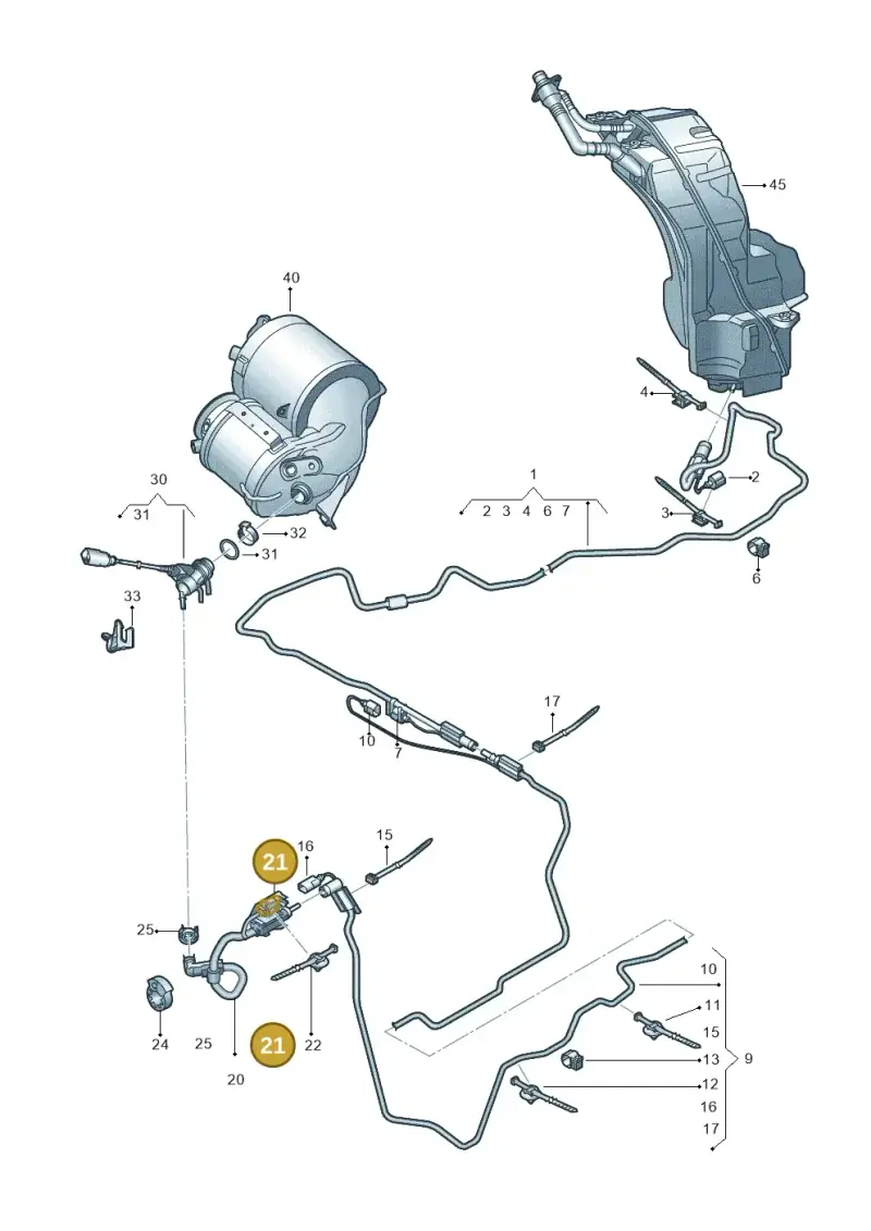 1J0973702C — Audi Q8 Quattro 3,0 (2018-) diagram 859201500, position 21