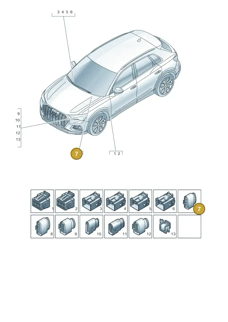 1J0973753 — Audi Q4 Sportback (2021-2022) diagram 89a971860, position 7