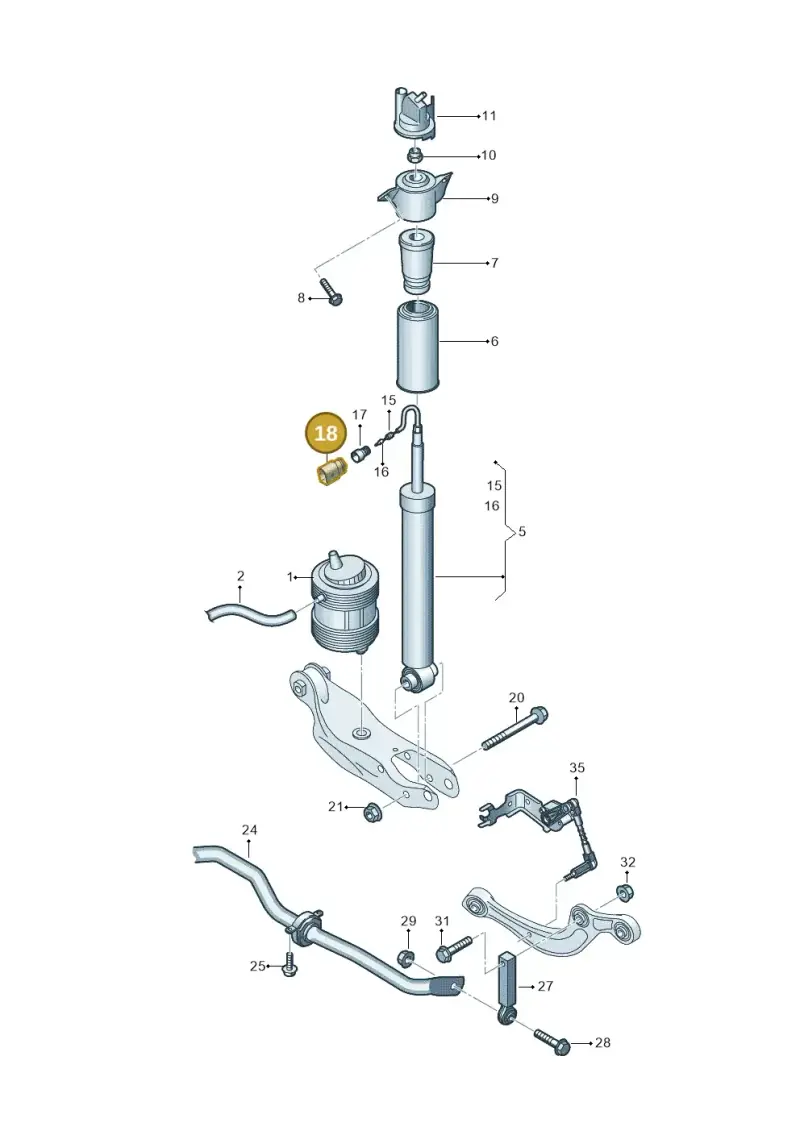 1J0973802 — Audi Q6 e-tron (2023-) diagram 896511150, position 18