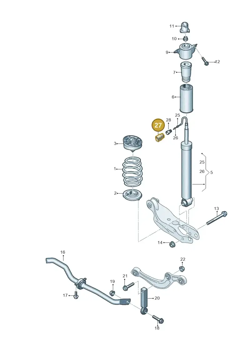 1J0973802 — Audi A5 Limo 2.0 (2024-) diagram 849511040, position 27