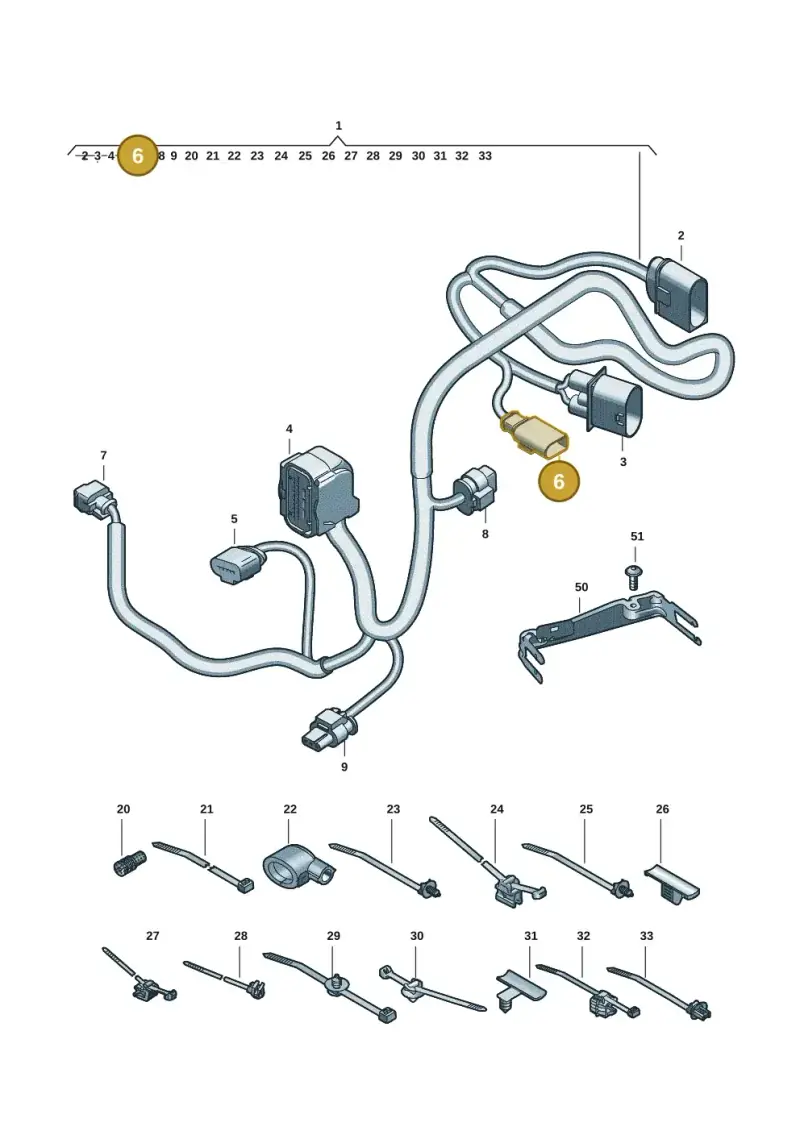 1J0973803 — Audi A5 Limo 2.0 (2024-) diagram 8wk972810, position 6