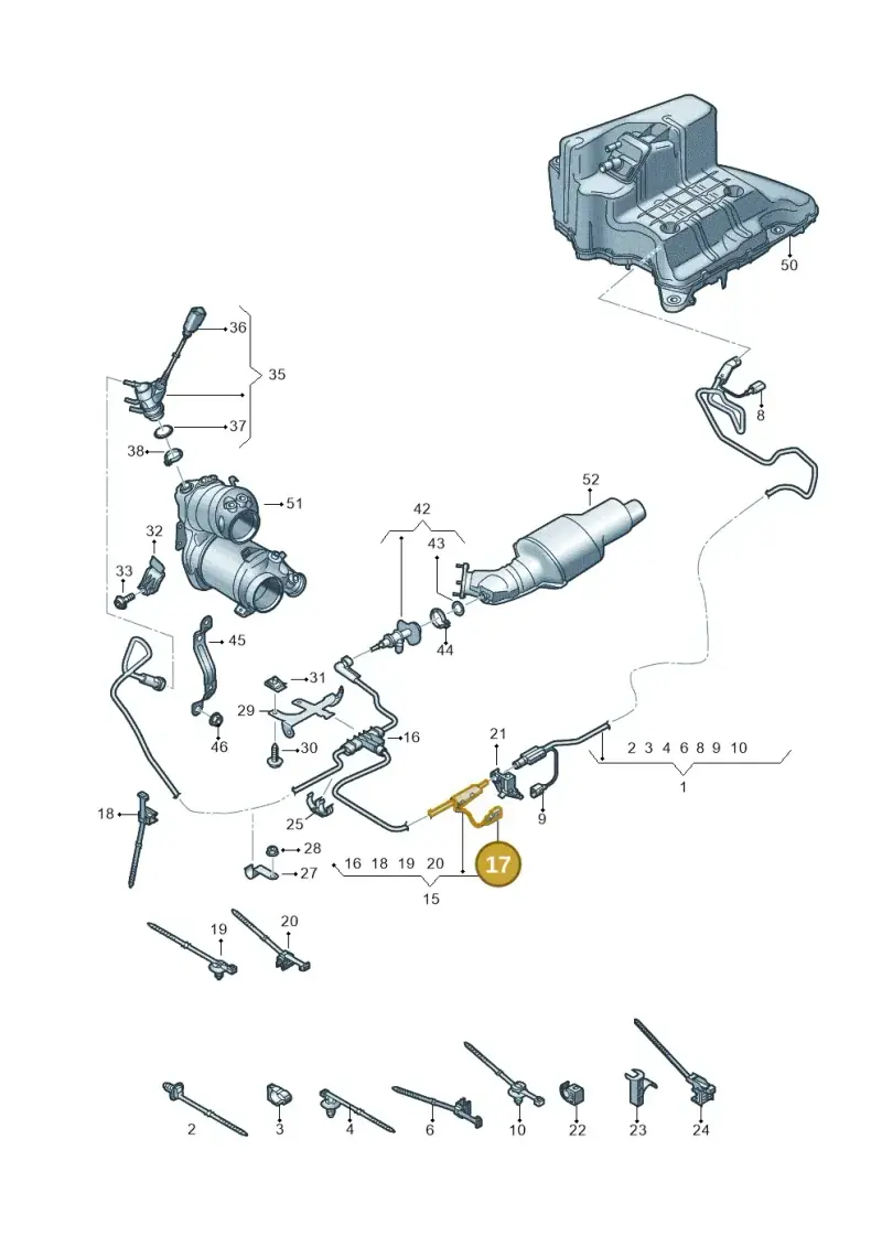 1J0973822A — Audi A6 2.0 (2018-) diagram 430201520, position 17
