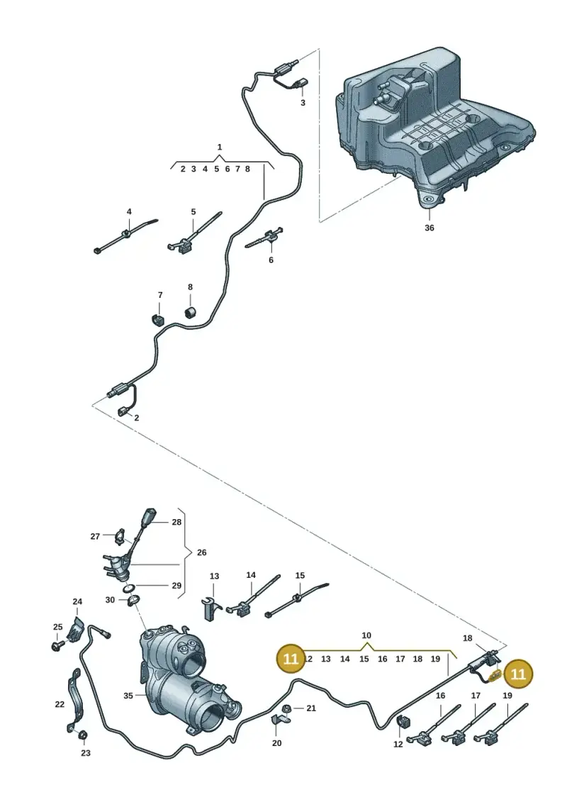 1J0973822A — Audi A6 2.0 (2018-) diagram 435201065, position 11