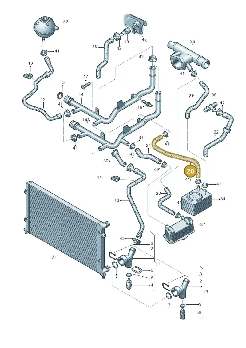 1K0121058AD — Audi A3 Sportback (2008-2013) diagram 412121420, position 20
