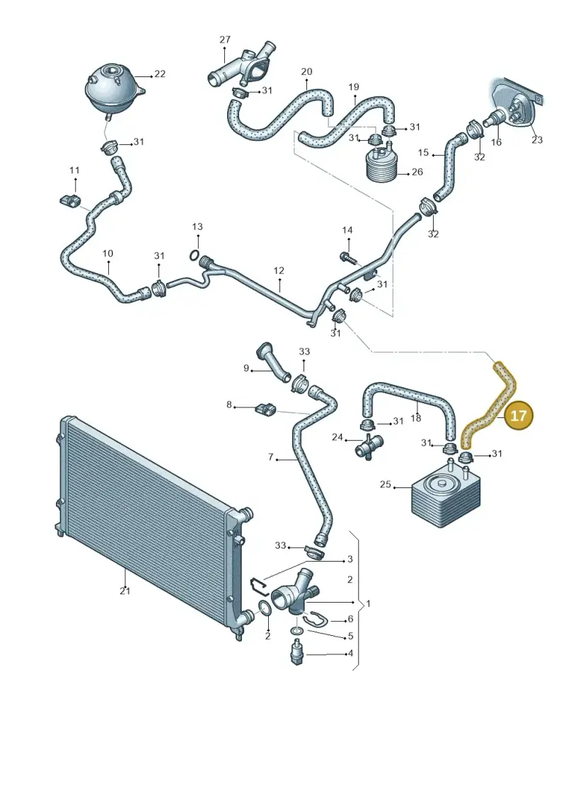 1K0121058S — Audi A3/S3/quattro (2005-2007) diagram 412121340, position 17