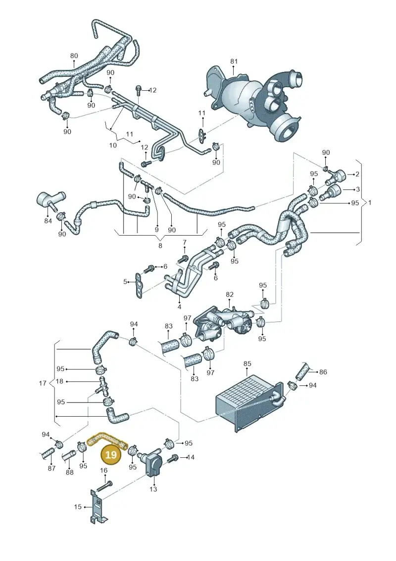 1K0121063S — Audi A3 Sportback (2008-2013) diagram 649121110, position 19