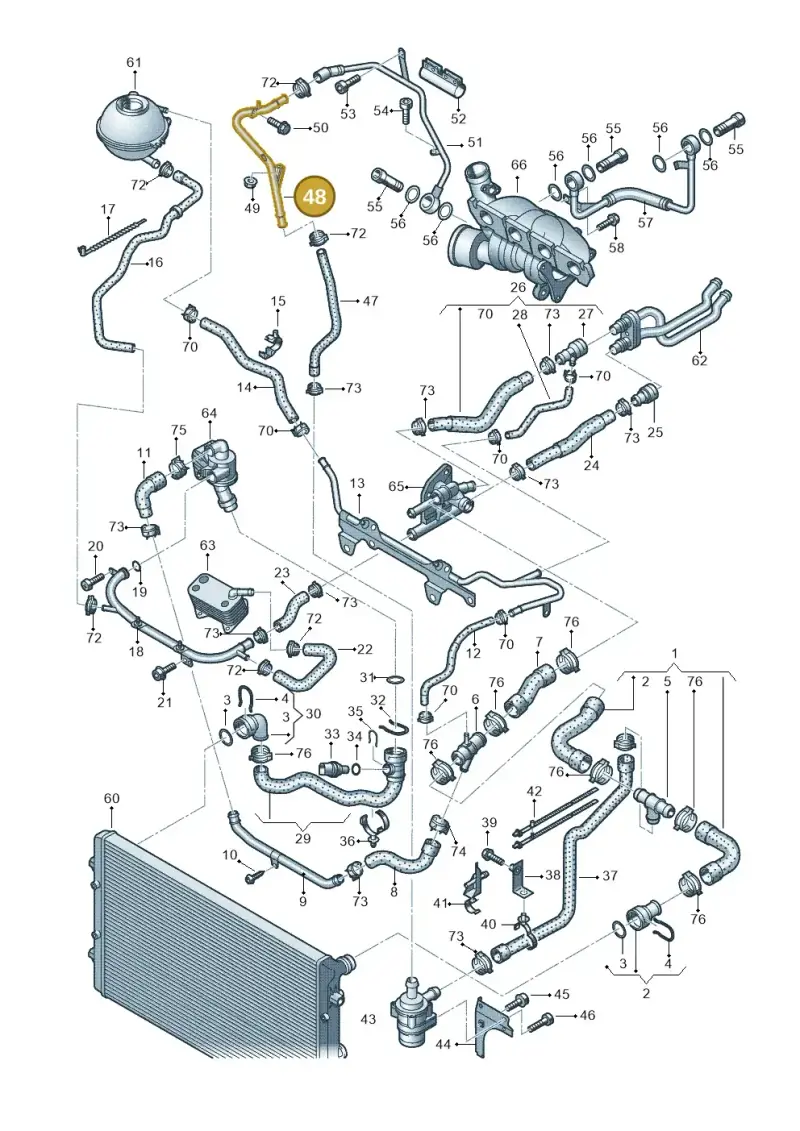 1K0121070AQ — Audi A3 Sportback (2008-2013) diagram 412121660, position 48