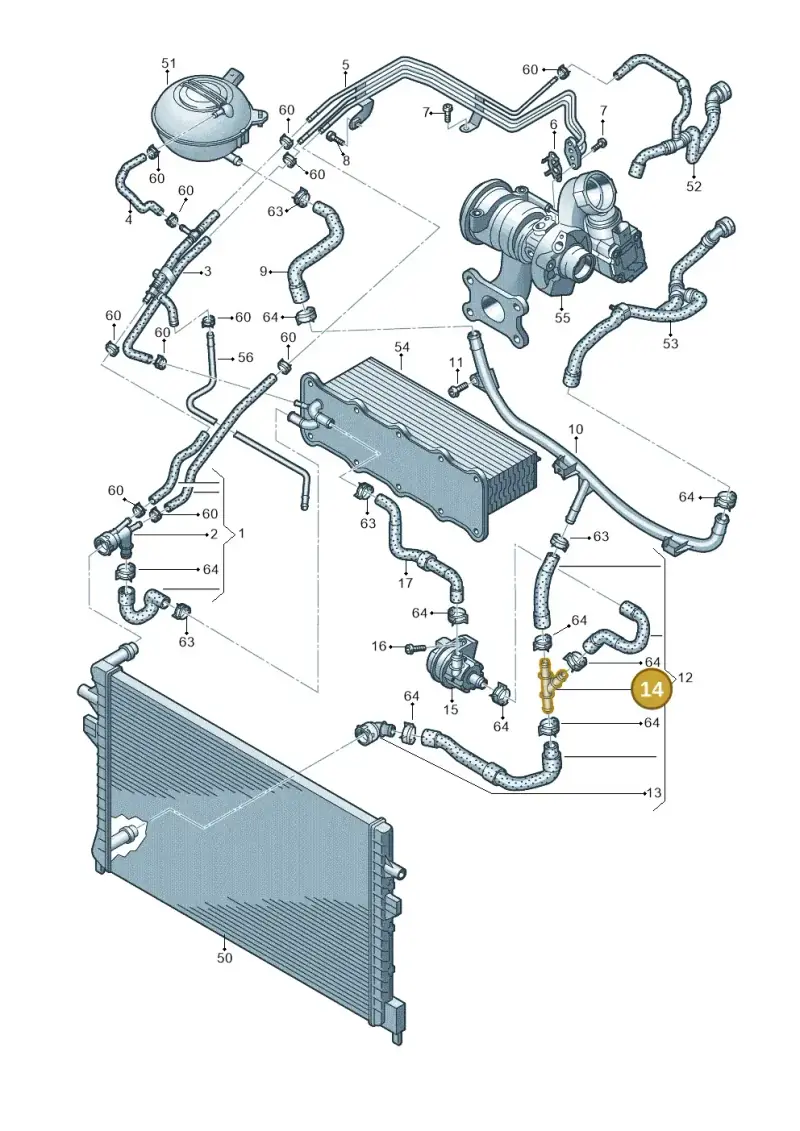 1K0121087Q — Audi A3 Sportback (2019-2021) diagram 745121200, position 14