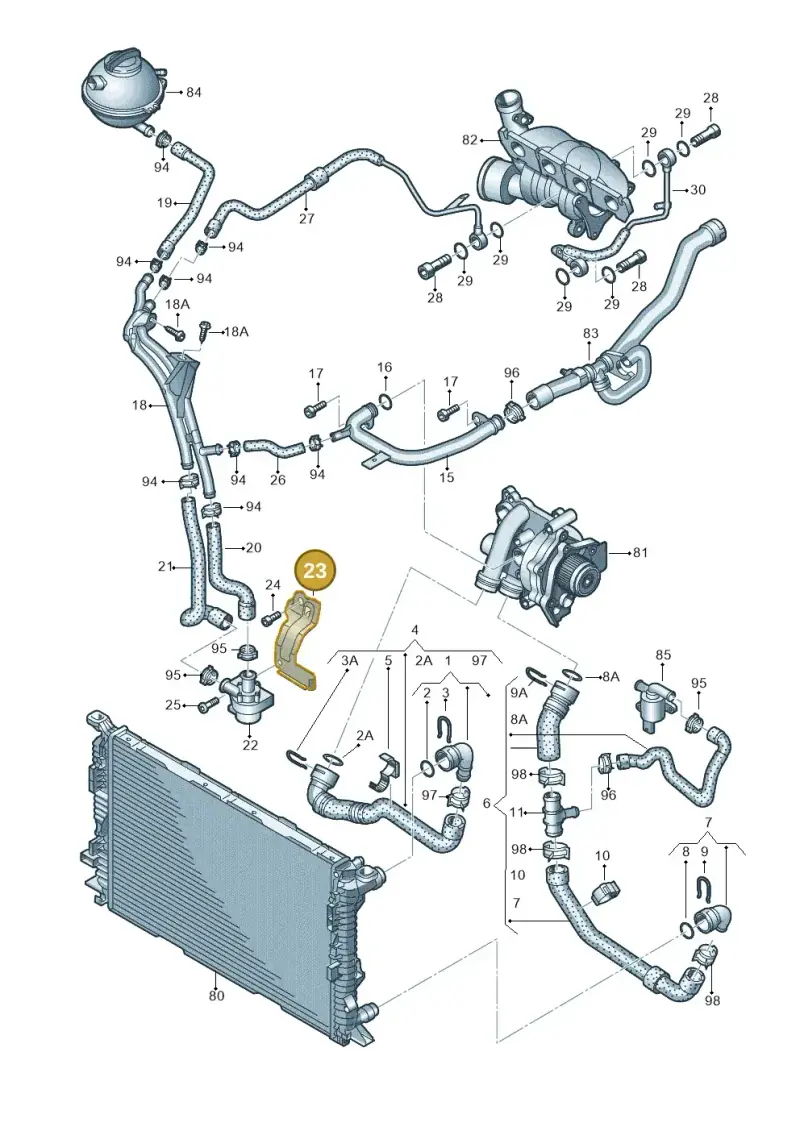 1K0121093BH — Audi Q3 2.0 TDI (2014-2019) diagram 728121400, position 23