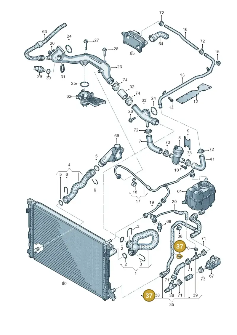 1K0121093CB — Audi Q7 qu. 3.0 TDI (2015-2019) diagram 859121400, position 37